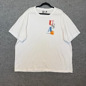 Carhartt Shirt Mens 2XL XXL White Relaxed‎ Fit USA Short Sleeve Tshirt Crewneck
